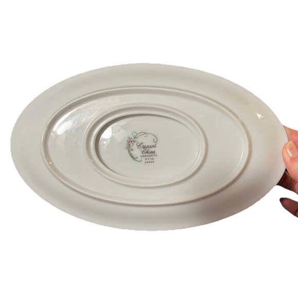 VTG Cresent Fine China Sarasota Gravy Boat & Attached Saucer Plate  5712 Japan - Picture 11 of 12